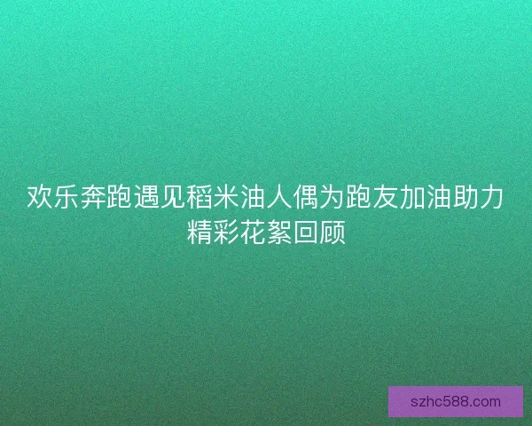 欢乐奔跑遇见稻米油人偶为跑友加油助力精彩花絮回顾